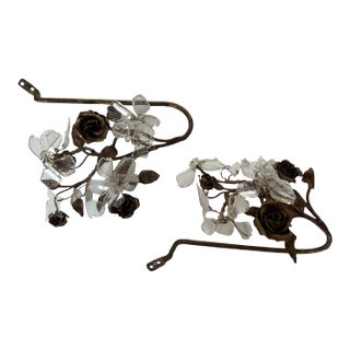 Antique Crystal Curtain Tie Backs- Set of 2 For Sale