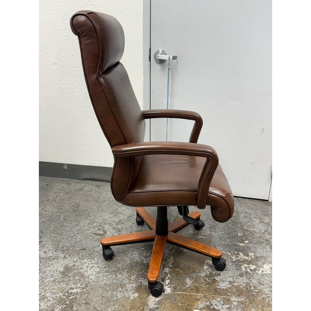 Ethan Allen High Back Executive Swivel Office Chair For Sale In San Francisco - Image 6 of 12