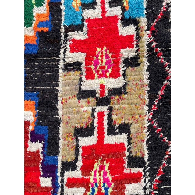 Sky Blue Authentic Moroccan Berber Boucherouite Cotton Rug For Sale - Image 8 of 10