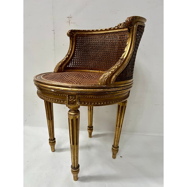Louis XVI Style Armchair in Wood and Gilded Stucco For Sale - Image 15 of 18