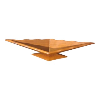Mid Century Modern Sculpted Walnut Center Piece Bowl For Sale