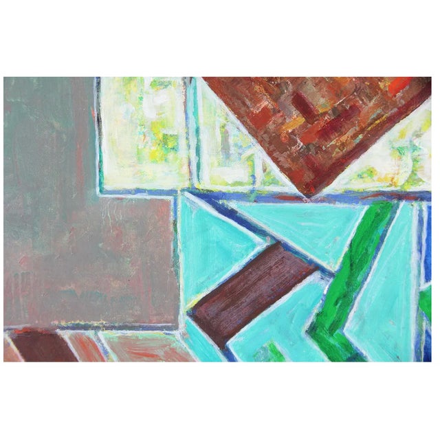 Abstract Expressionist Geometric Oil Painting on Canvas, Framed, Signed Jon Stark, 1992-1996 For Sale In New York - Image 6 of 9