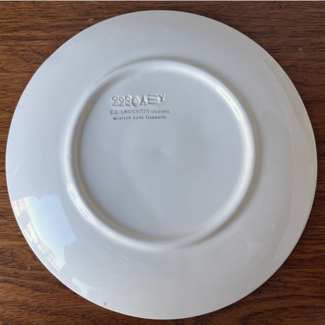 Mid-Century Modern Vintage 1960's Rare Creamware Fruit Plates-Set 8-Ed Langbien For Sale - Image 3 of 8