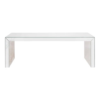 Karl Springer Style Mirror Waterfall Console Table For Sale