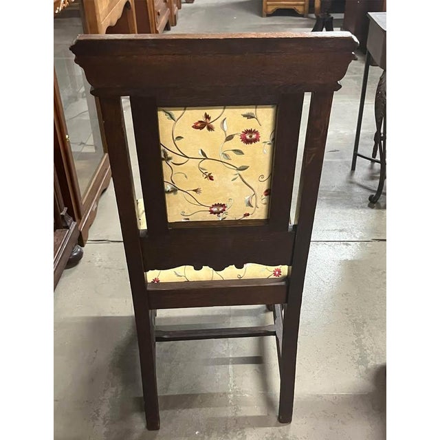 Brown Late 19th Century Antique Jacobean Carved Oak 8 Piece Dining Chair Set For Sale - Image 8 of 10