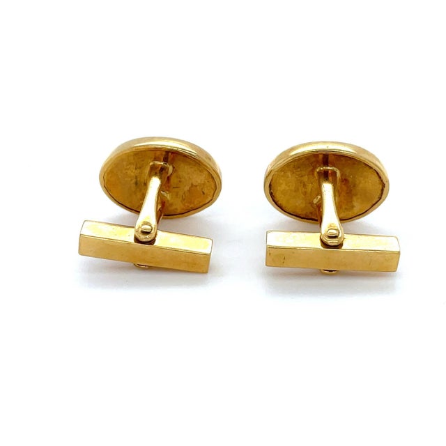 Tiffany and Co. Tiffany & Co. Vintage 18k Yellow Gold and Onyx Cufflinks For Sale - Image 4 of 6