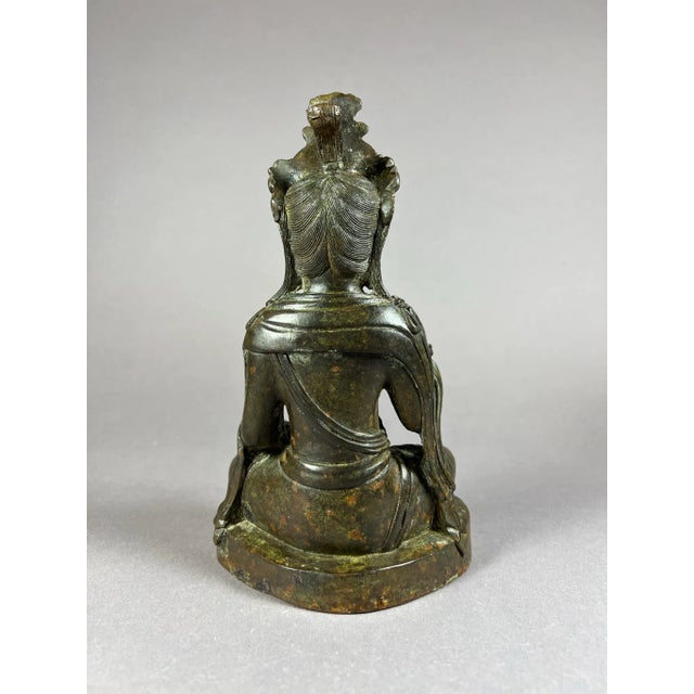 1920s 1920s Seated Bronze Bodhisattva For Sale - Image 5 of 13