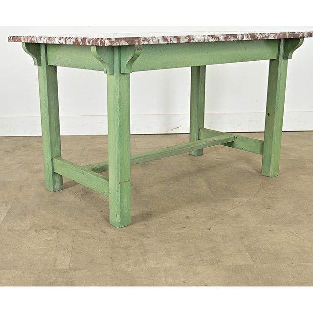 French Provincial French 19th Century Marble-top Work Table For Sale - Image 3 of 16