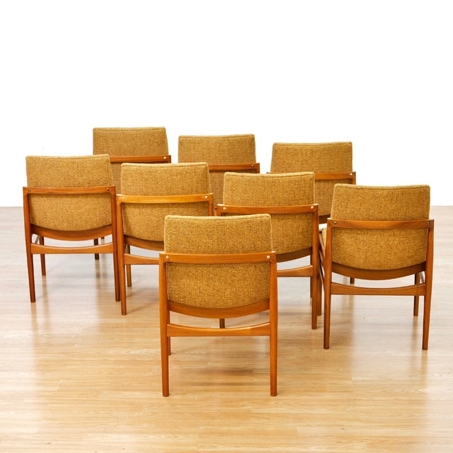 Wood 1960s Set of Eight Mid Century Dining Chairs Attributed Beithcraft of Scotland For Sale - Image 7 of 14