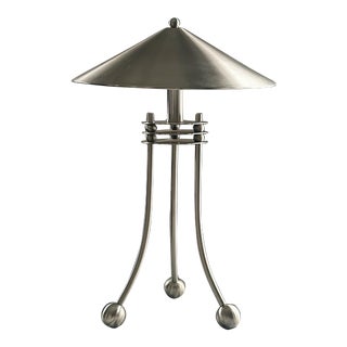 Postmodern Memphis Style Chrome Table Lamp For Sale