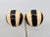 1980s Vintage 1980s Signed Ciner Goldtone Black & Ivory Enamel Striped Clip Earrings-2 Pieces For Sale - Image 5 of 7