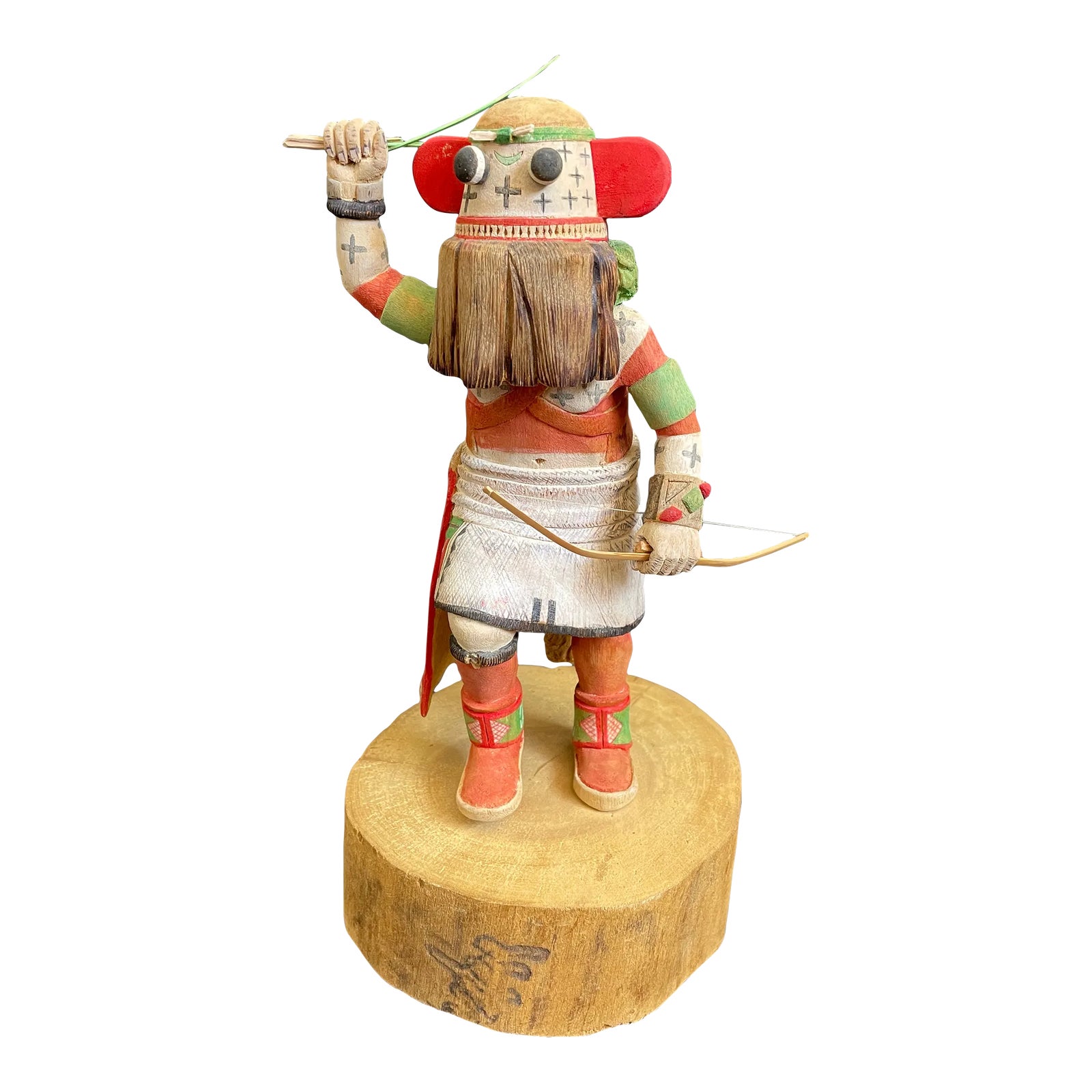 1986 Hopi Carved Broadface Wuyak-Kuita Kachina by Kevin Pochoema