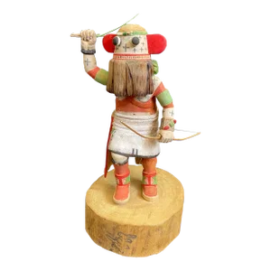 1986 Hopi Carved Broadface Wuyak-Kuita Kachina by Kevin Pochoema