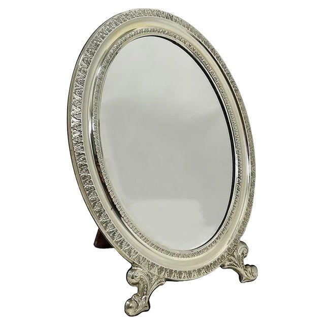 Italian Silver Table Mirror by Livi Giancarlo, 1960s For Sale