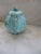 Mid 19th Century Antique England Majolica Basket Weave With Leaves Blue Teapot 7" Tall For Sale - Image 5 of 11