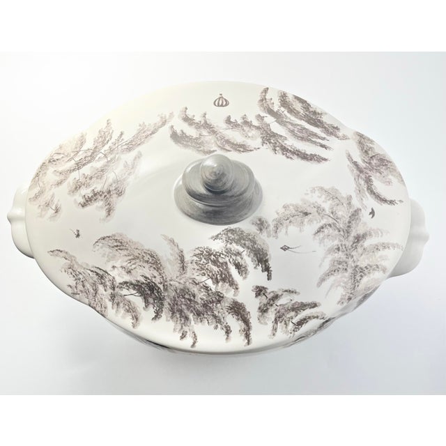 Gray Juliska “Country Estate, Flint (Gray)” Stoneware Soup Tureen Bowl & Lid For Sale - Image 8 of 11