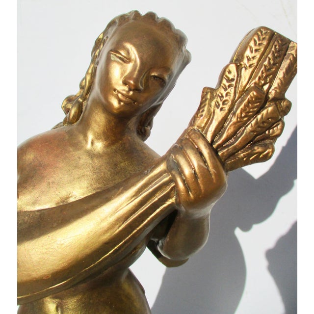 Mid Century Copper Clad Harvest Figure For Sale - Image 9 of 11