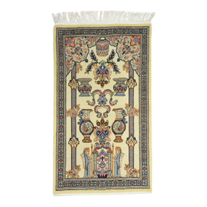 Contemporary Cream White Hand Knotted Indian Rug 3'4'' X 5'8''