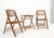 Burnt Bamboo Vintage Folding Cafe Occasional Table w/ Two Matching Chairs Set For Sale - Image 6 of 16
