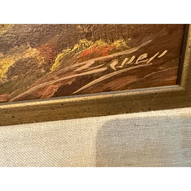 Mid-Century Modern Franz Joseph Feuer Original Landscape Oil Painting, Framed For Sale - Image 3 of 12