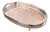 Large Silver Plate Gallery Drinks Tray with Equestrian Copper Engraving For Sale