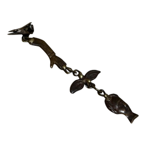 1970s Pal Kepenyes Sculptural Brass Pendant Milagros