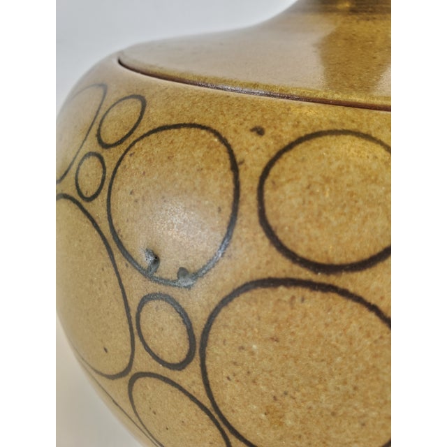 Mid 20th Century Harrison McIntosh Stoneware Pottery Covered Vessel with Abstract Circles For Sale - Image 10 of 13