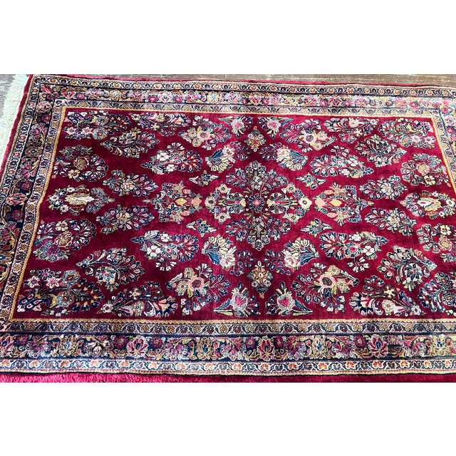 1930s Antique Persian Sarouk Rug, 3'3" X 5'3" For Sale - Image 5 of 8