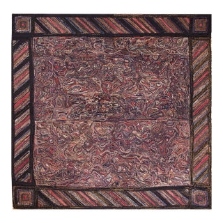 1930s Abstract Design American Hooked Rug ( 9'2" x 9'2" - 280 x 280 cm ) For Sale