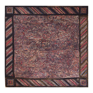 1930s Abstract Design American Hooked Rug ( 9'2" x 9'2" - 280 x 280 cm )