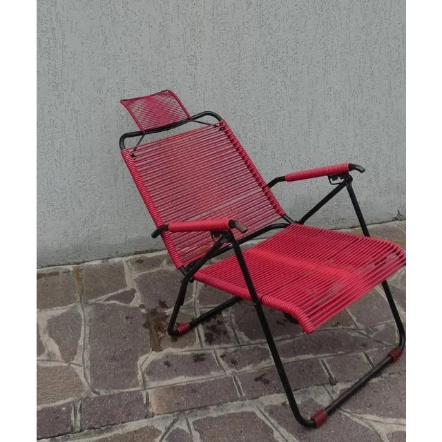 Unusual model of deckchair produced by the zanchi alabarda company of trieste. Of small dimensions with removable...