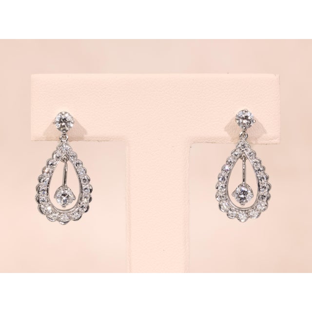 Mid 20th Century The Menten: Hollywood Glam Era Diamond Dangler Earrings, 2 Pieces For Sale - Image 5 of 8
