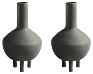 Dark Grey Duck Vase by 101 Copenhagen, Set of 2