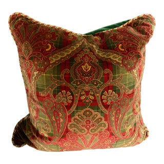 Pair of Tartan Plaid Velvet Pillows For Sale