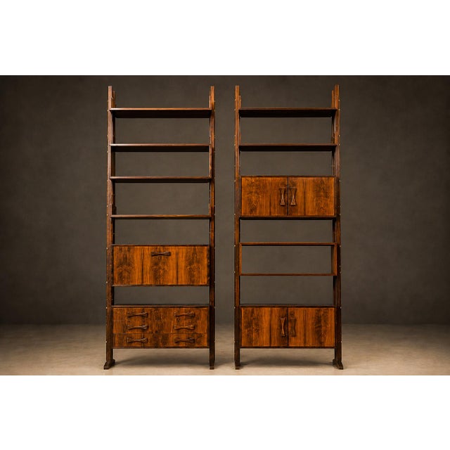 Modular Brazilian Rosewood Shelving Units by Ernesto Hauner, Brazil, 1960s For Sale - Image 4 of 18