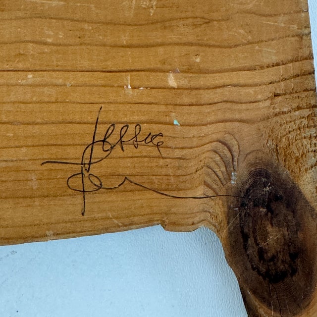 Wood Mid 20th Century Signed Vintage Painting of Woman Face on Wood, Dreamy For Sale - Image 7 of 7