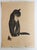 Mid-Century Modern Mid 20th Century David Kwok Black Cat Lithograph For Sale - Image 3 of 5