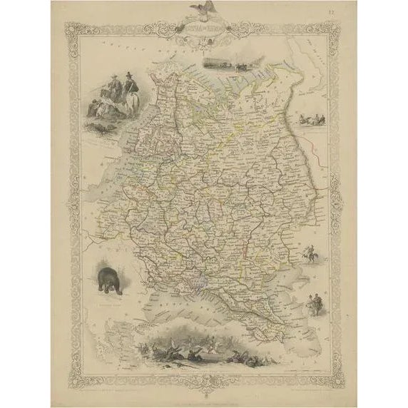 Map of Russia with Vignettes of the Neoskoi Prospect, 1851 For Sale - Image 5 of 5
