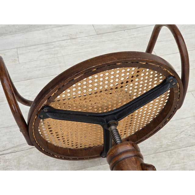 Swivel Armchair in Bentwood and Furniture Mesh, 1950s For Sale - Image 17 of 18