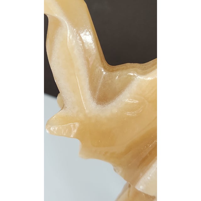 1960s Pair of Vintage Hand-Carved Honey Onyx Elephant Figurines For Sale - Image 5 of 16