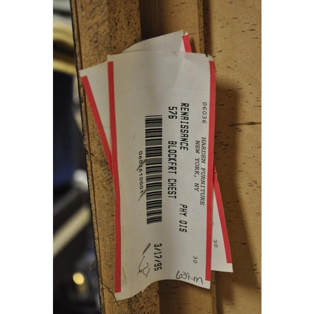 Vintage Georgian Cherry 3 Drawer Block Front Bachelor Chest Dresser by Harden For Sale - Image 17 of 18