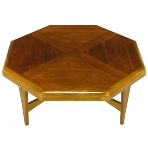 Octagonal Figured Walnut Parquetry Coffee Table