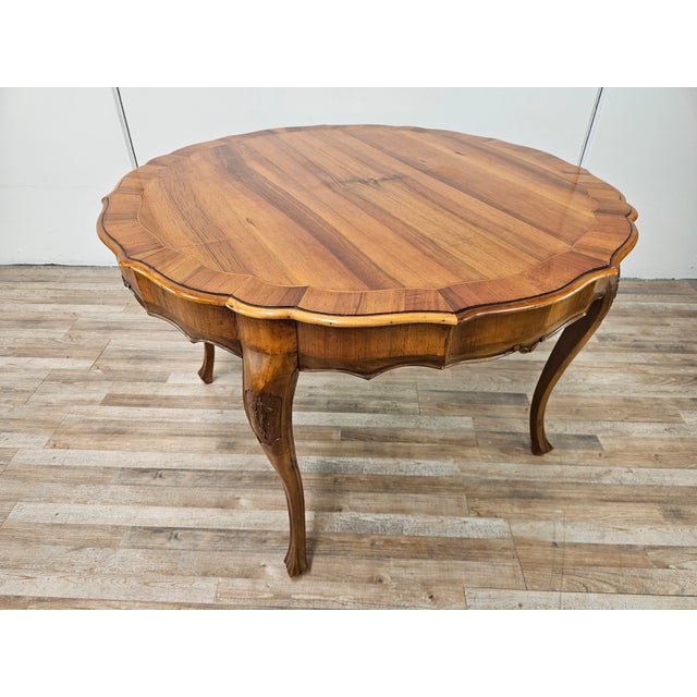 Baroque Baroque Style Table in Carved Walnut with Side Drawers, 1960 For Sale - Image 3 of 16