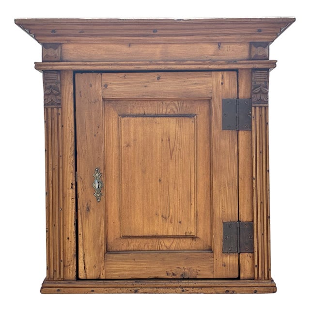 Pine One Door Hanging Cupboard. For Sale
