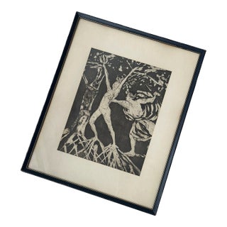 Vintage "Daphne and Apollo" Framed Artist's Proof by Harriet Zeitlin, Circa 1970s For Sale
