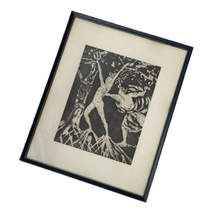 Vintage "Daphne and Apollo" Framed Artist's Proof by Harriet Zeitlin, Circa 1970s