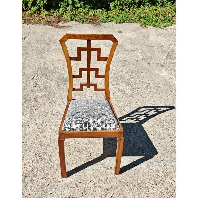 1930s Vintage Art Deco Dining Chairs in Walnut, 1930s, Set of 6 For Sale - Image 5 of 12