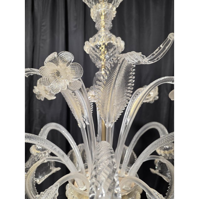 Murano Glass Chandelier, 1980s, in Flawless conditions. Designed 1980 to 1989 Up to 250V (Europe/UK Standard).The wiring...