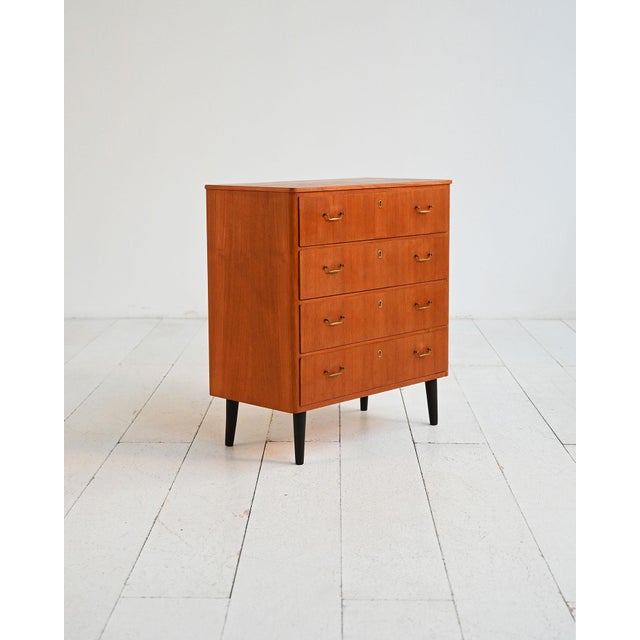 Vintage Scandinavian Chest of Drawers with Black Legs, 1960s For Sale - Image 3 of 10