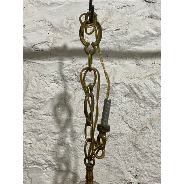 Vintage Neo-Classical Style Metal & Faceted Glass Chandelier For Sale In Pittsburgh - Image 6 of 7